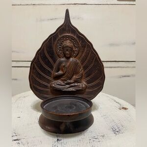 Brown Buddha Leaf Incense Holder
